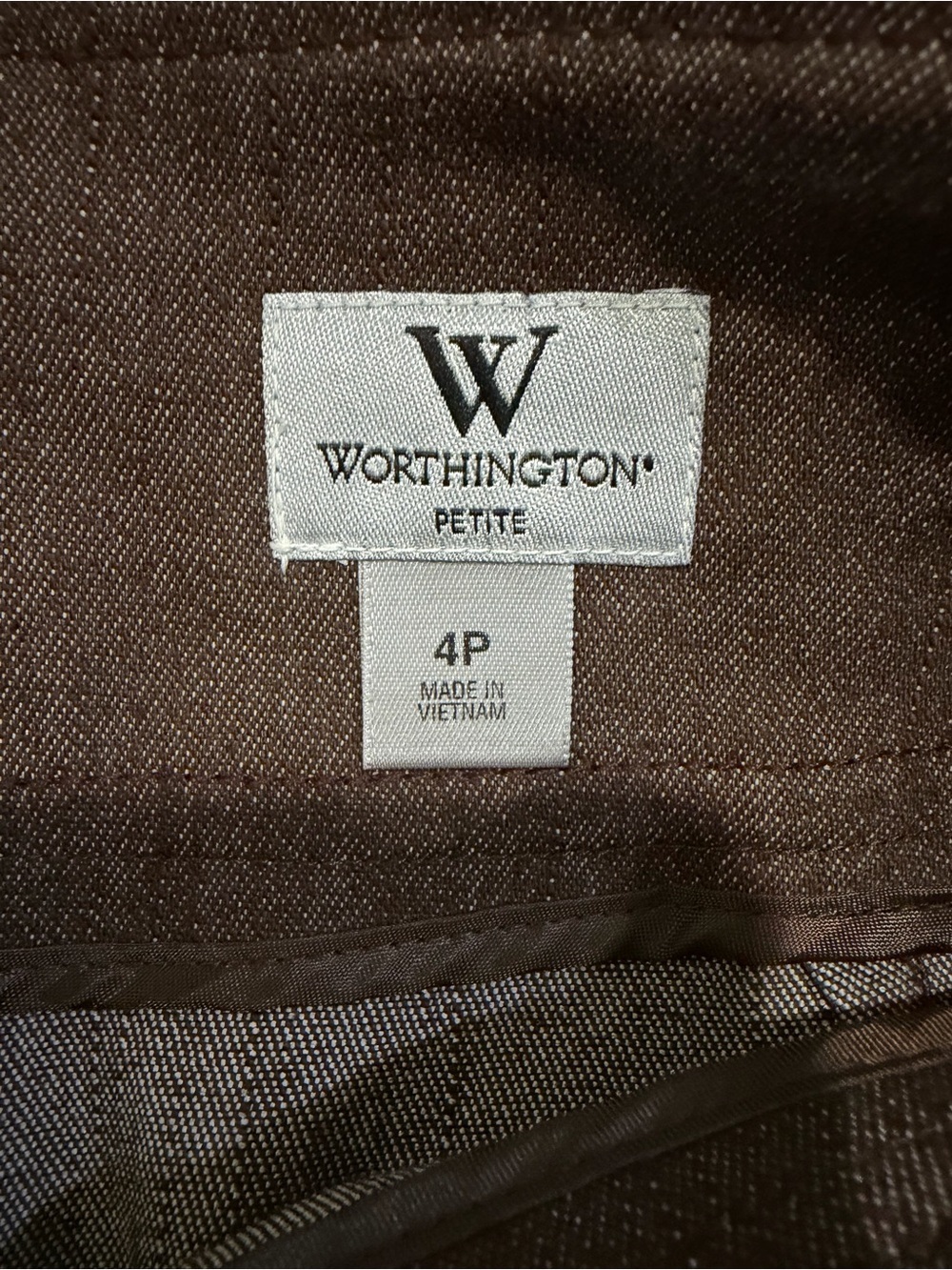 Worthington Brown Pencil Skirt with Belt Loop Detail Size 4 Petite - Picture 4 of 13